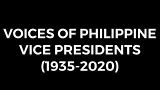 Voices of the Philippine Vice Presidents