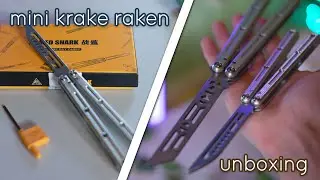 WORLDS SMALLEST BALISONG // armed shark mini kraken unboxing
