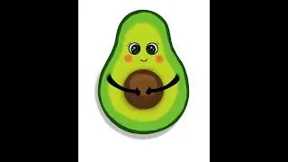 How To Draw Cute Avocado in Procreate 🥑 #Shorts