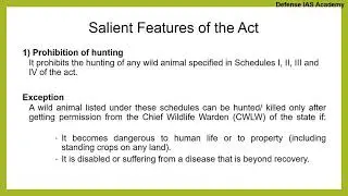 UPSC wildlife protection Act 1972
