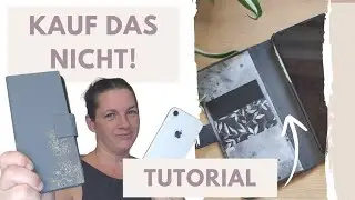 Handyh&uuml;lle aus Graukarton und Designpapier werkeln! Wundersch&ouml;nes Smartphone case selbst gemacht!
