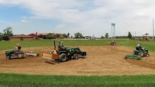 Tractor Day at the Ball Park!  Garden & Compact Tractors with Pull Type Box Scrapers In Action!