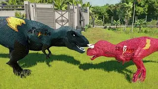 Black Adam Marvel T-REX the New Dinosaur vs Shazam Super Hero Hunting Found Jurassic World Evolution