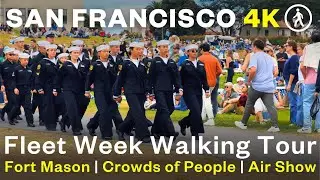 4K FLEET WEEK SF Air Show - Crowds of Spectators | United Airlines, F-35B, Blue Angels - Fat Albert