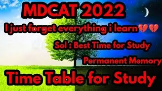 Mdcat preparation tips | Time table For MDCAT Repeaters| How to memorize permanently | Mdcat 2022