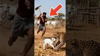 Brave Farmer vs Leopard &ndash; Epic Rescue! #animals #rescue #miracle #calf #wildlife #usa #uk