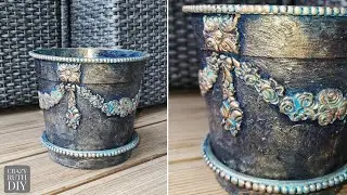 DIY Vintage Shabby Chic Flower Pot ❤️