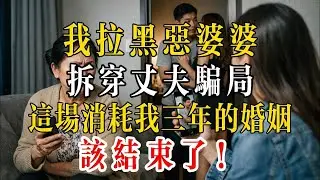 我拉黑惡婆婆 ， 拆穿丈夫騙局 ， 這場消耗我三年的婚姻 ， 該结束了 !    #养老故事#家庭伦理#真实事件改编#婆媳矛盾#养儿防老#绝境求生#法律正义#大快人心#老年生活
