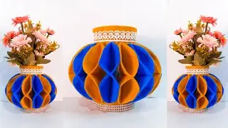 Ide Vas Bunga dari botol plastik bekas & kain flanel | DIY plastic bottles flower vase making craft