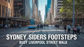 Busy Noon Walk in Sydney CBD 🚋 | Liverpool Street Light Rail & Crowded Streets