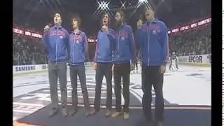 The Uncas sing Canadian anthem - Edmonton Oilers game, 2007