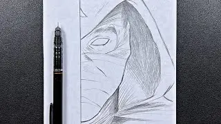 Sketch tutorial | how to draw moon knight easy step-by-step