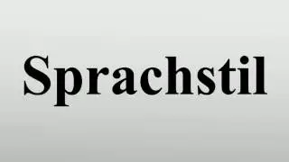 Sprachstil
