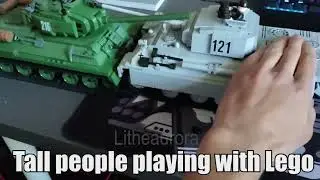 Tall vs Short People Playing With Lego