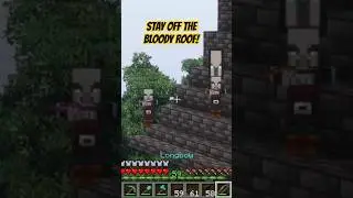 The ILLAGERS are back on my neighbour's ROOF again! #minecraft #64bitrick