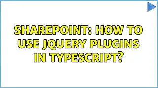 Sharepoint: How to use jQuery plugins in typescript?