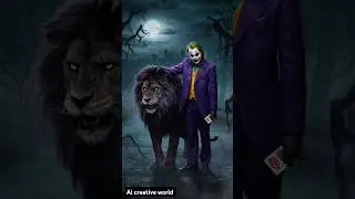 Lion + Joker by Ai Creative world #shorts #shortvideo #trending  @AiCreativeWorld-H
