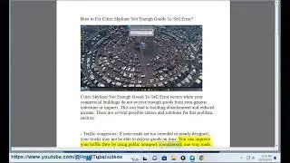 Fix Cities Skylines Not Enough Goods To Sell Error (Fix not enough goods to sell Cities Skylines)
