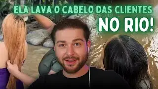 Ela lava o cabelo das clientes NO RIO!!!!