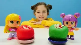 Play-Doh hamur oyunları. Pinypon i&ccedil;in biber dolması