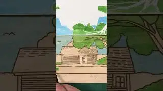 Painting a watercolor wood block print 🎨 Provincetown Print ⏰ Time Lapse