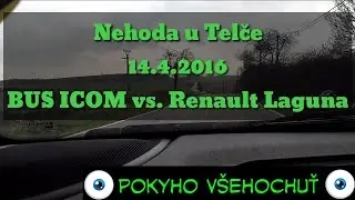 14.4.2016 - Nehoda autobusu vs. Renault u Telče