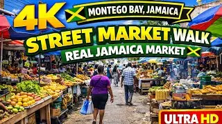 Прогулка по уличному рынку Монтего-Бей 🇯🇲 | Настоящая Ямайка в формате 4K