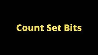 Count Set Bits | Bit Manipulation | Optimal | Python | 450 DSA Cracker | tutorial