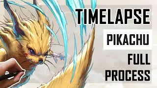 Angry Pok&eacute;mon: Pikachu (Pok&eacute;Fantasy) | Digital Art Timelapse