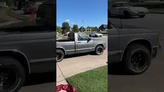 Subscribe for more content. A V8 swapped Chevy S10 leaving cars and coffee. #classiccars #carshow