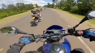 YAMAHA XT660 100KM RIDE TO THOMPSON FALLS: DESTROYING TINY BIKES ON THE WAY