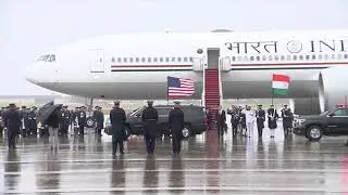 PM Modi arrives at Joint Base Andrews in Washington DC; accorded guard of honour