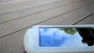 iPad faceplant, protected by Ektopad cover