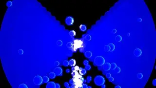 Colorful glowing blue bubbles | blue background | 4k
