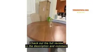 Review LITTLE TREE Round Dining Table for 4-6 People, 47 Inches Grey Dining Room Table with Wooden P