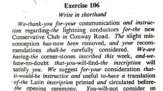 Exercise-106 Dictation for beginners, english pitman shorthand