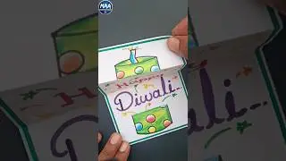 Diwali Drawing paper craft ideas / DIY paper craft Diwali card #shorts #short #shortvideo #diwali