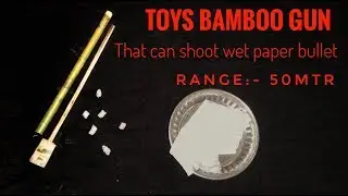 Toys bamboo gun | that can shoot using wet paper bullet.