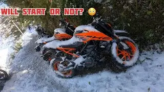 Duke 200 Cold start 🥶 | Snow ride day in Shimla
