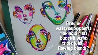 Tired of watercolor paints making a mess but still want those juicy, flowy blends?#portraitdrawing
