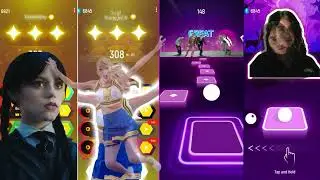 Wednesday Dance vs Taylor Swift vs BTS Butter vs Billie Eilish | Tiles Hop EDM Rush