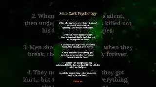 Male Dark Psychology Facts | Deep Psychology Truths About Men