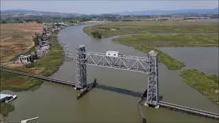 The Brazos Railroad Bridge, Napa River, drone video