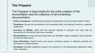 Account Reconciliation Roles & Responsibilities