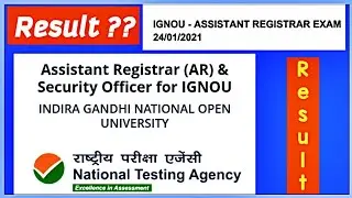 IGNOU || Assistant Registrar and Security Officer exam 24 January 2021 || RESULT ?? ||