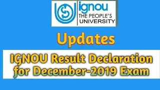 #ignouresult #December2019result IGNOU December 2019 Result Declaration