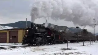 HD: Conway Scenic Railroad Steam in the Snow 2012