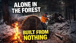 Solo Off-Grid Living: Building a Wooden Cabin in the Wilderness