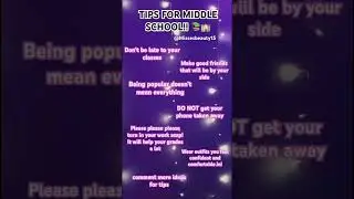 Tips For Middle School! #transition #tips #middleschool #4urpage #subscribe #advice #preppy #like