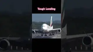 A380 Crosswind Landing #aviation #a380 #funny